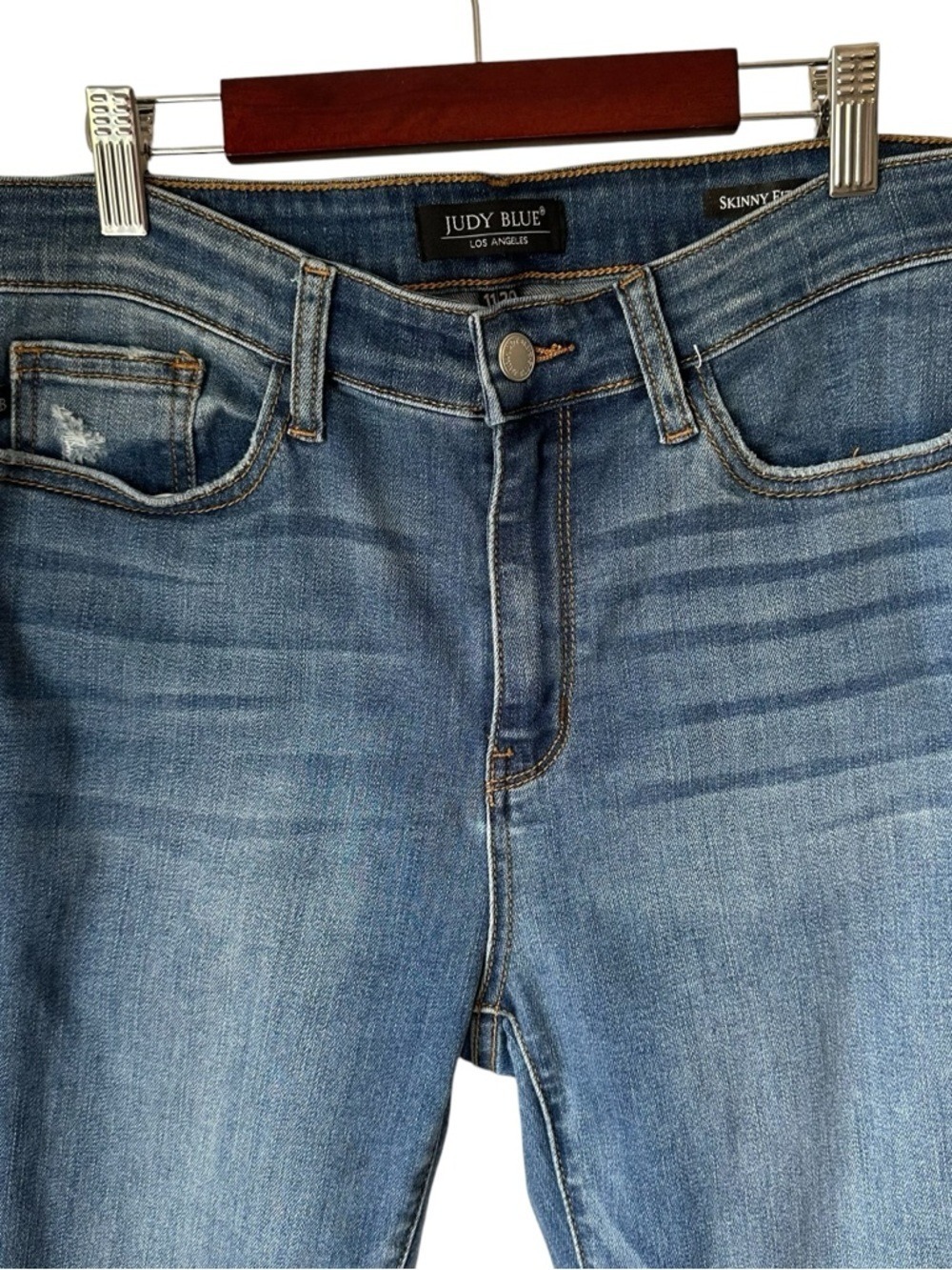Judy Blue Skinny Fit Distressed Jeans Women’s Size 11/30 Stretch Denim - Picture 5 of 9